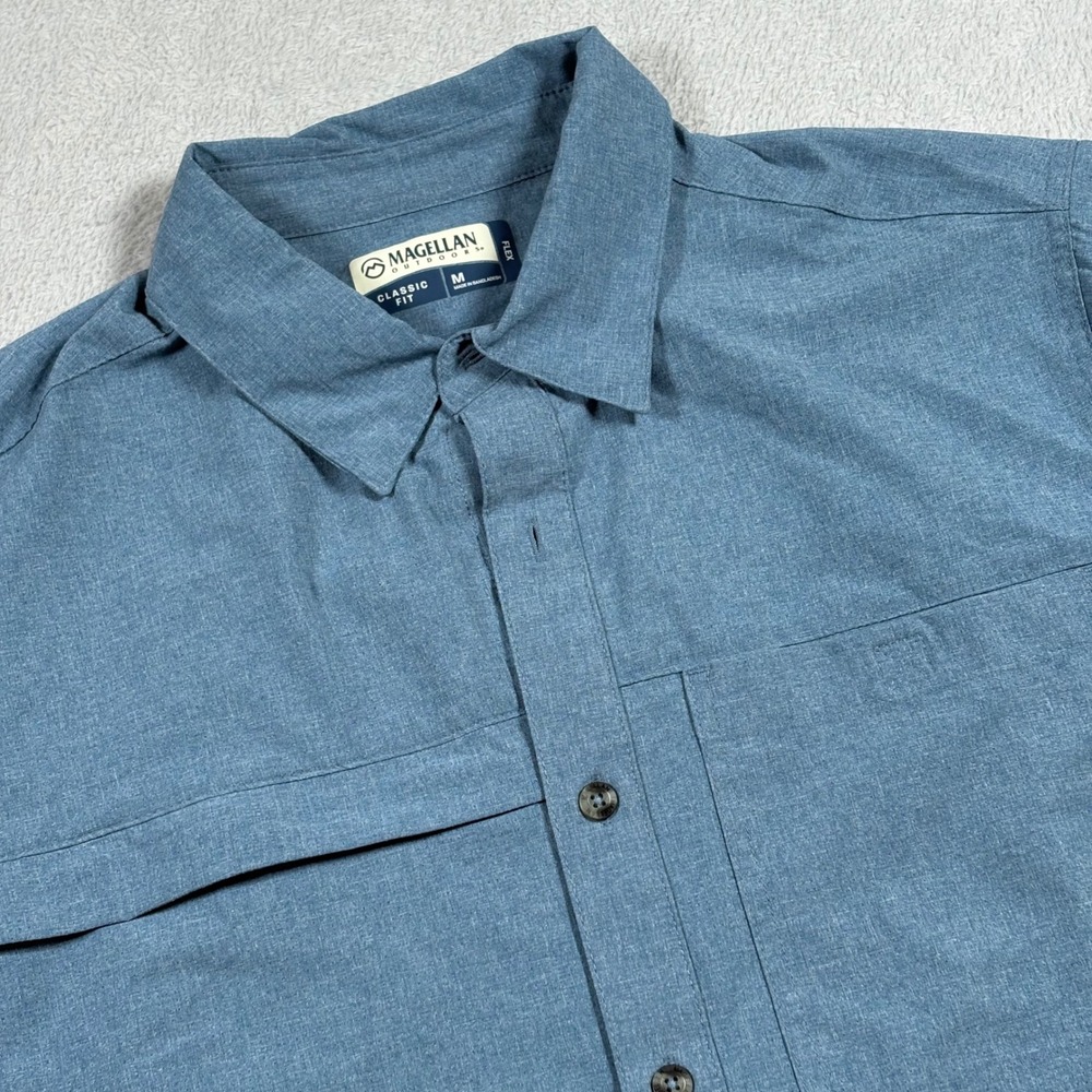 Magellan Outdoors Mens Hickory Canyon Ventilated Shirt Blue Poseidon Medium NEW